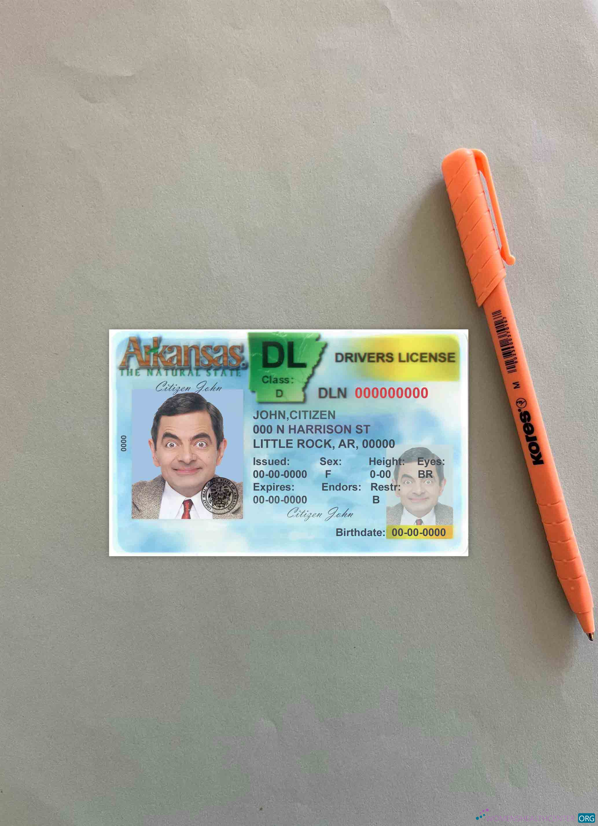 Download USA Arkansas DL version 2 (Front) photolook Photoshop template